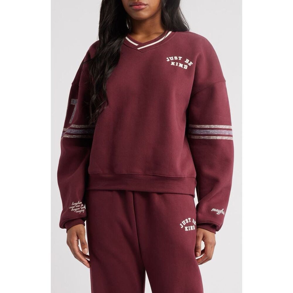 The Mayfair Group Just Be Kind Sweatshirt in Maroon Size XXL